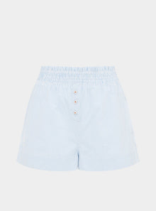  Lomandra Ethical-Cotton Pyjama Shorts - Blue Stripe