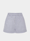 Lomandra Ethical-Cotton Shorts - Pinstripe Charcoal Peachaus