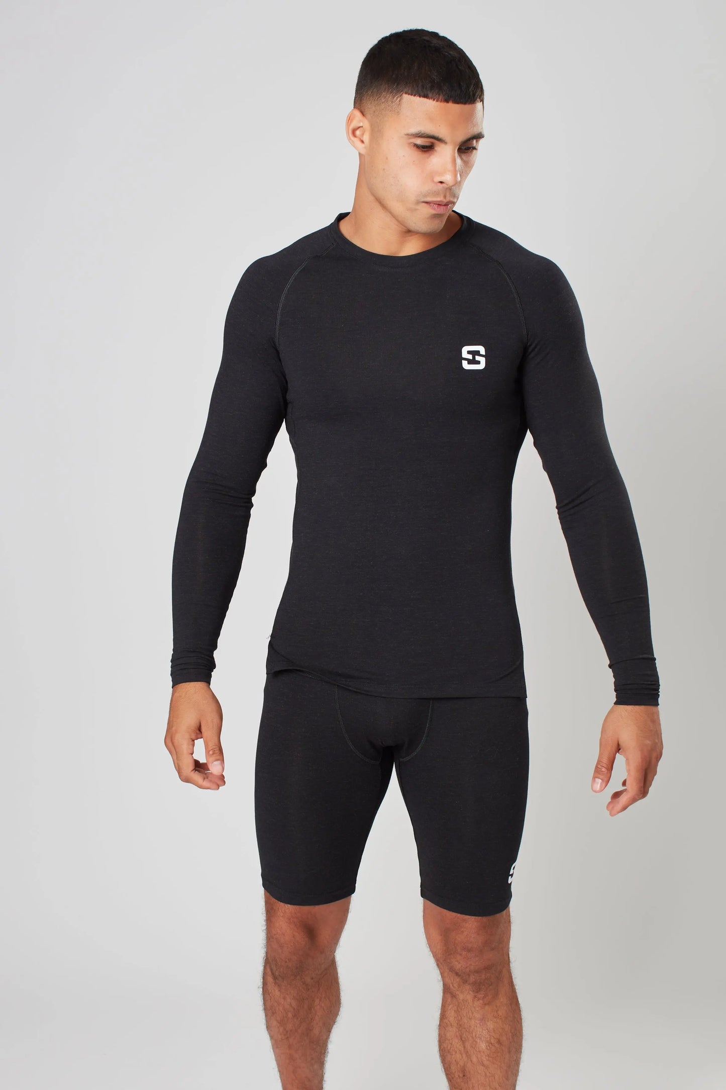 Long Sleeve Top - Marl Black Sōma Sportswear