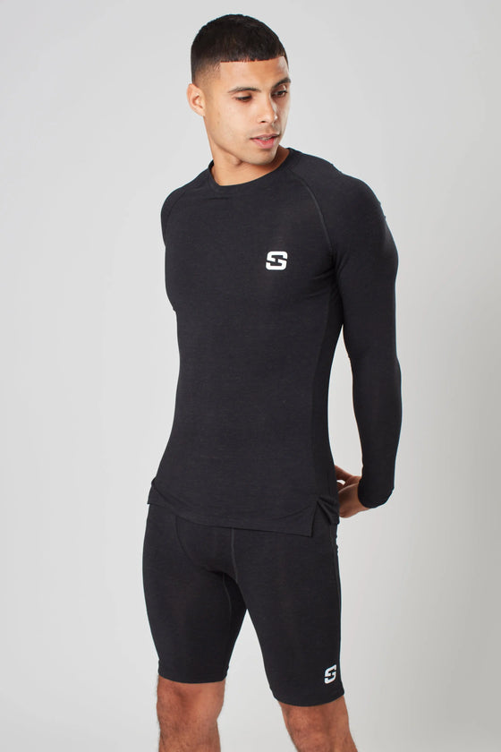 Long Sleeve Top - Marl Black Sōma Sportswear