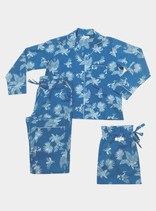  Long Sleeve Pyjamas -Matching Set in Ipanema Print - Blue