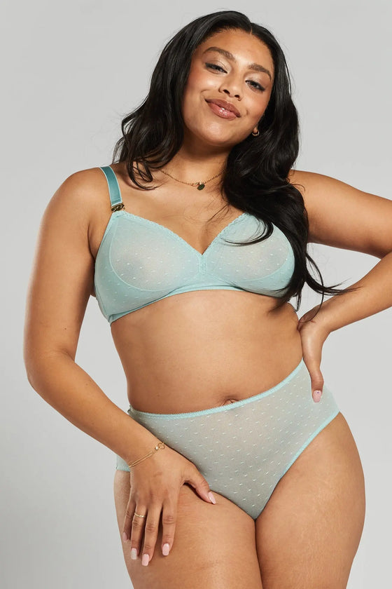 Lotus Recycled-Lace Fuller-Cup Soft Bralette - Fjordland Green Peachaus