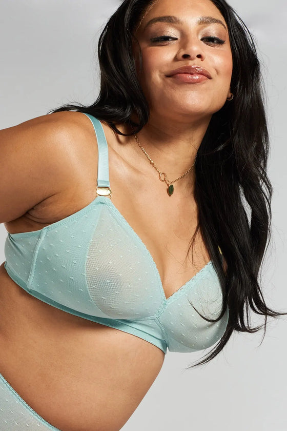 Lotus Recycled-Lace Fuller-Cup Soft Bralette - Fjordland Green Peachaus