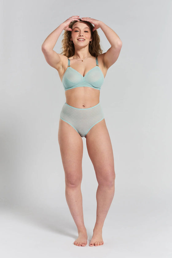 Lotus Recycled-Lace Fuller-Cup Soft Bralette - Fjordland Green Peachaus