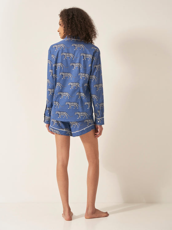 Lovely Leopards Long Sleeve Organic Cotton Pyjama Short Set