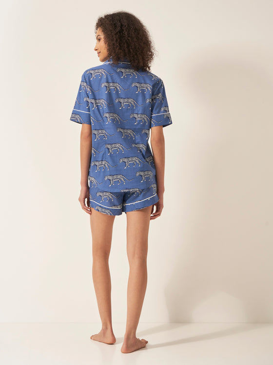 Lovely Leopards Women's Short Sleeve Organic Cotton Pyjama Short Set