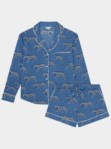  Lovely Leopards Long Sleeve Organic Cotton Pyjama Short Set