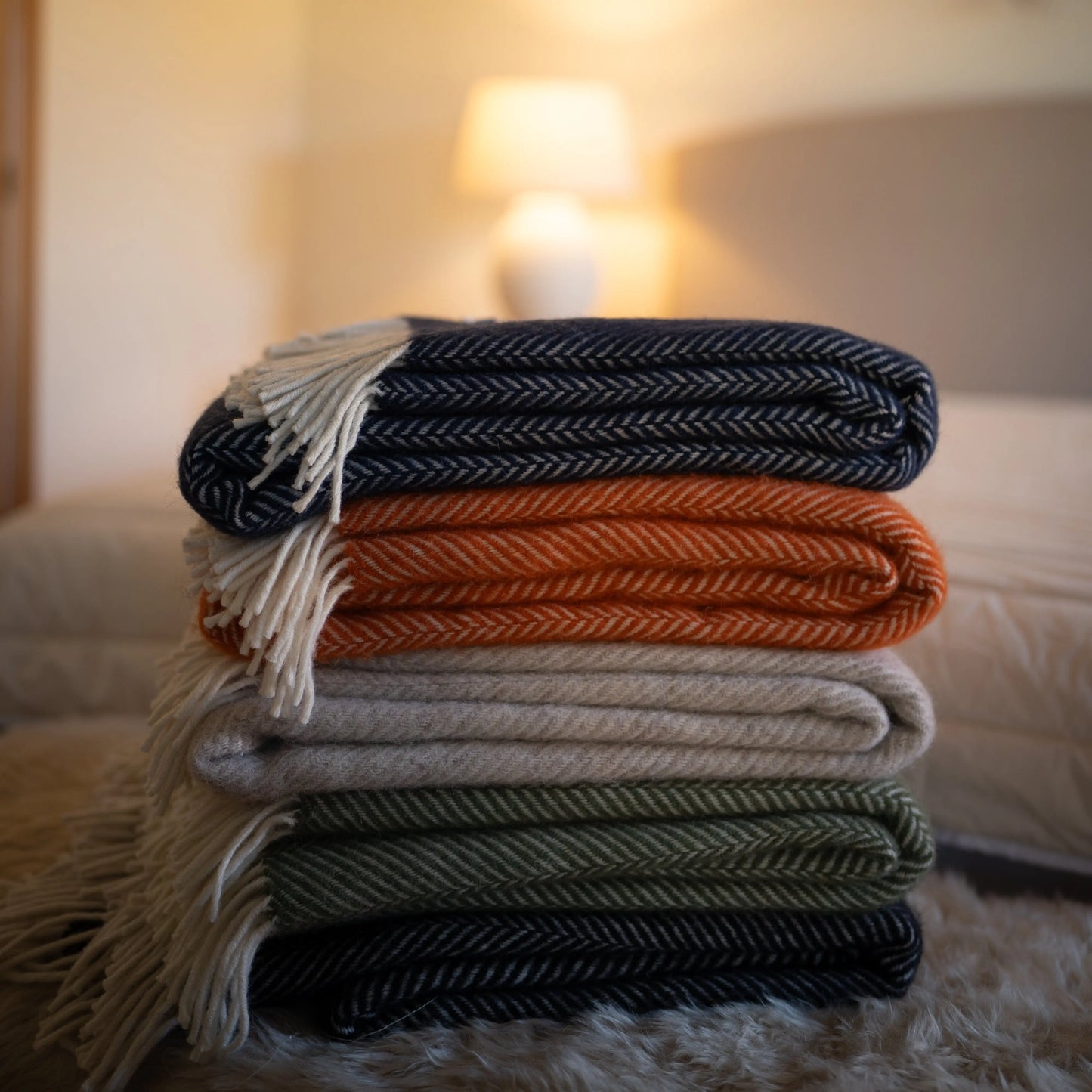 Luxury Pure Wool Throw Floks