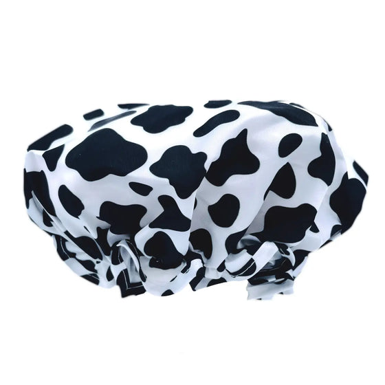 Luxury Shower Cap - Cow Print SMUG