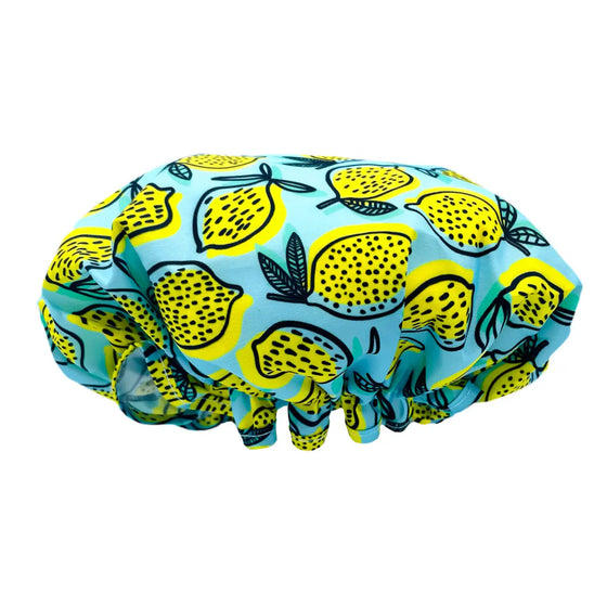 Luxury Shower Cap - Lemon Print SMUG