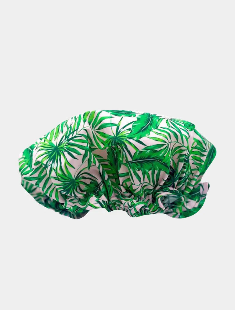 Luxury Shower Cap - Palm Print SMUG