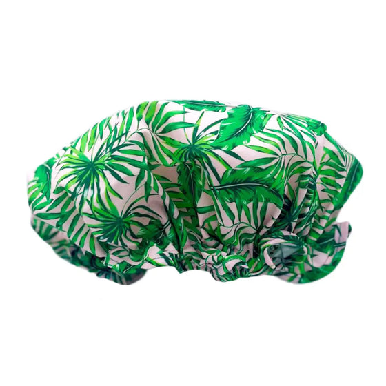 Luxury Shower Cap - Palm Print SMUG