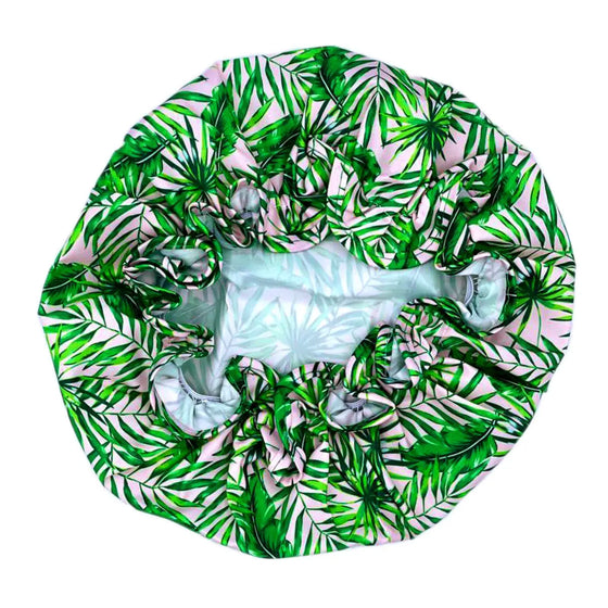 Luxury Shower Cap - Palm Print SMUG