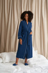 Luxury Suite Waffle Robe in Marine Blue Pretty You London