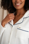 Luxury Suite Waffle PJ Set in White