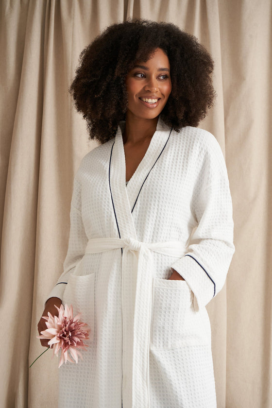 White Luxury Suite Waffle Robe