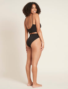  LYOLYTE Black Ribbed High Leg Brief Boody