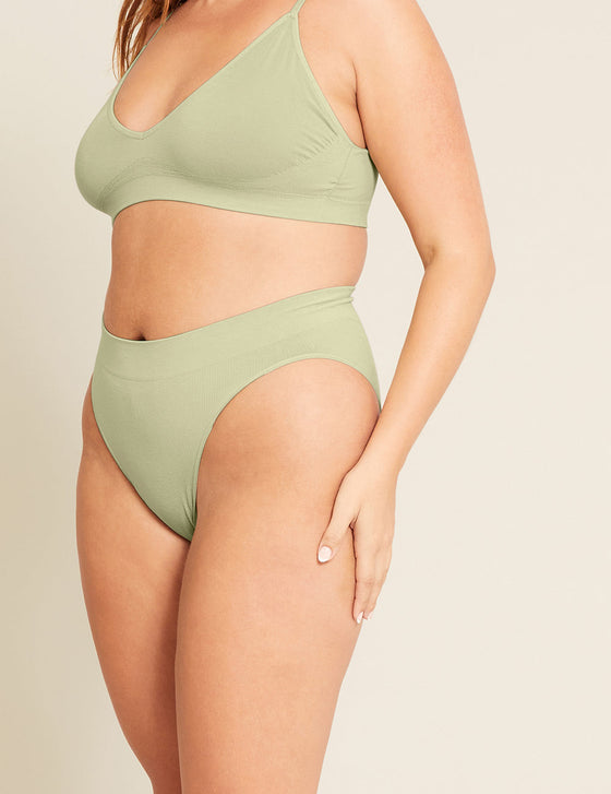 LYOLYTE Sage Ribbed High Leg Brief Boody