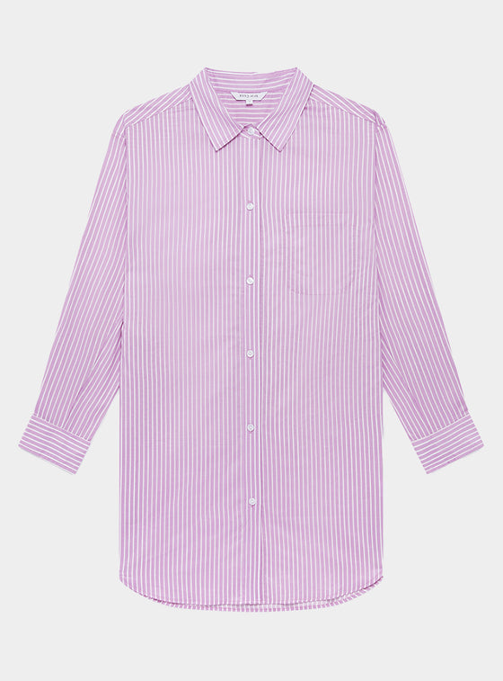 Mauve Stripe Women's Organic Cotton Nightshirt