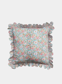  MEADOW SONG Liberty Embroidered Letter Scallop Edge Cushion Coco & Wolf