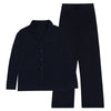 Rib Knit Bamboo Pyjama Set, in Black Made Wright London