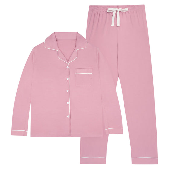 Rose Pink Isla Bamboo Pyjama Trouser Set