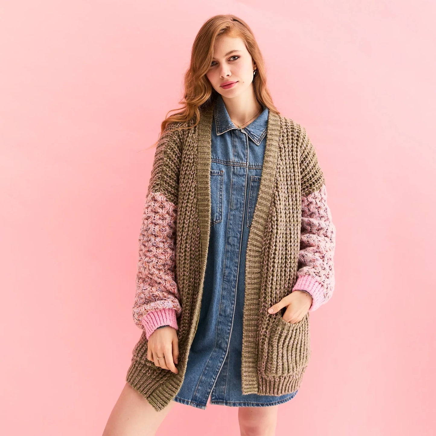 Madison Oversized Balloon Sleeve Knit Cardigan - Khaki Cara & The Sky