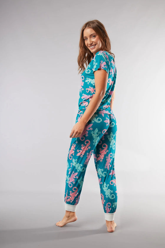 Majorcan Gecko T-Shirt Pyjama Trouser Set Cosy Collective