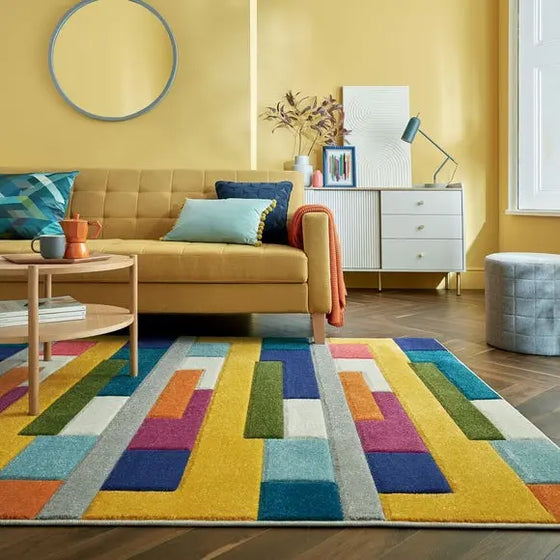 Mambo Patchwork Stripe Rug Dunelm