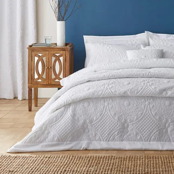 Mandalay White Bedspread Dunelm