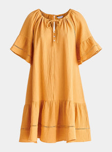  Marigold Cheesecloth Swing Dress Paisie