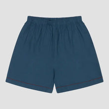  Marine Blue Tencel Linen Blend Men's Pyjama Shorts Piglet