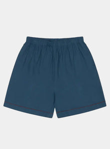  Marine Blue Tencel Linen Blend Men's Pyjama Shorts Piglet