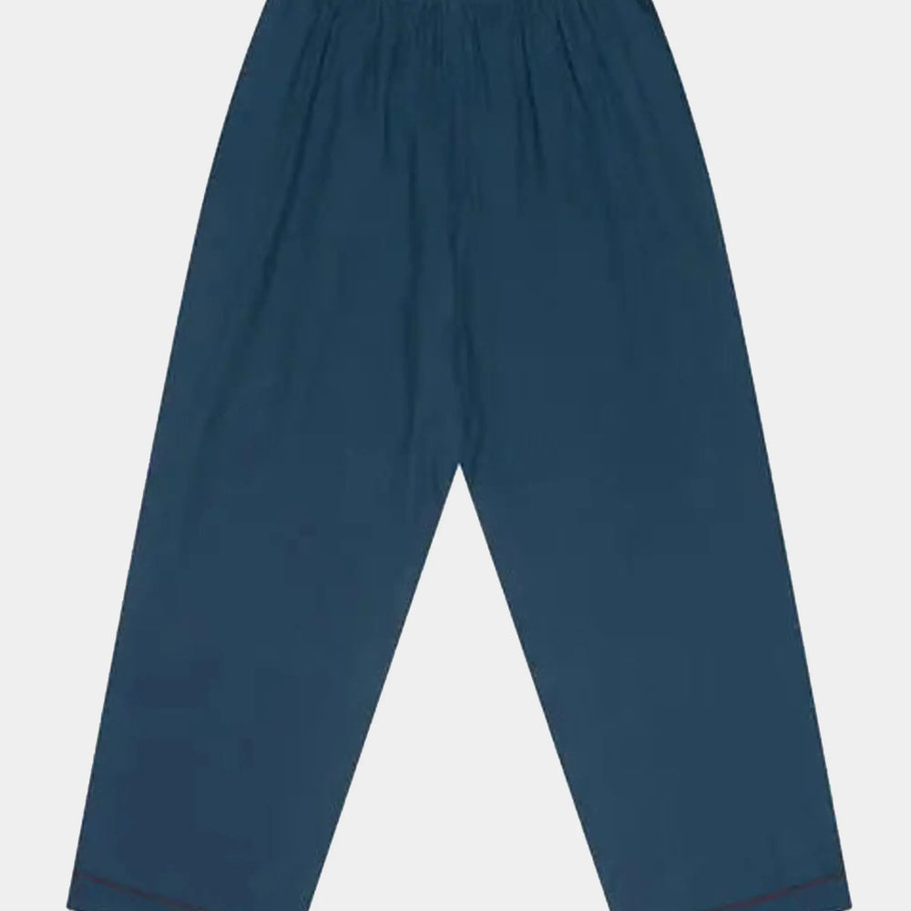 Marine Blue Tencel Linen Blend Men's Pyjama Trouser Piglet