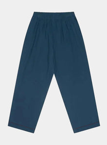  Marine Blue Tencel Linen Blend Men's Pyjama Trouser Piglet