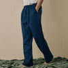 Marine Blue Tencel Linen Blend Men's Pyjama Trouser Piglet