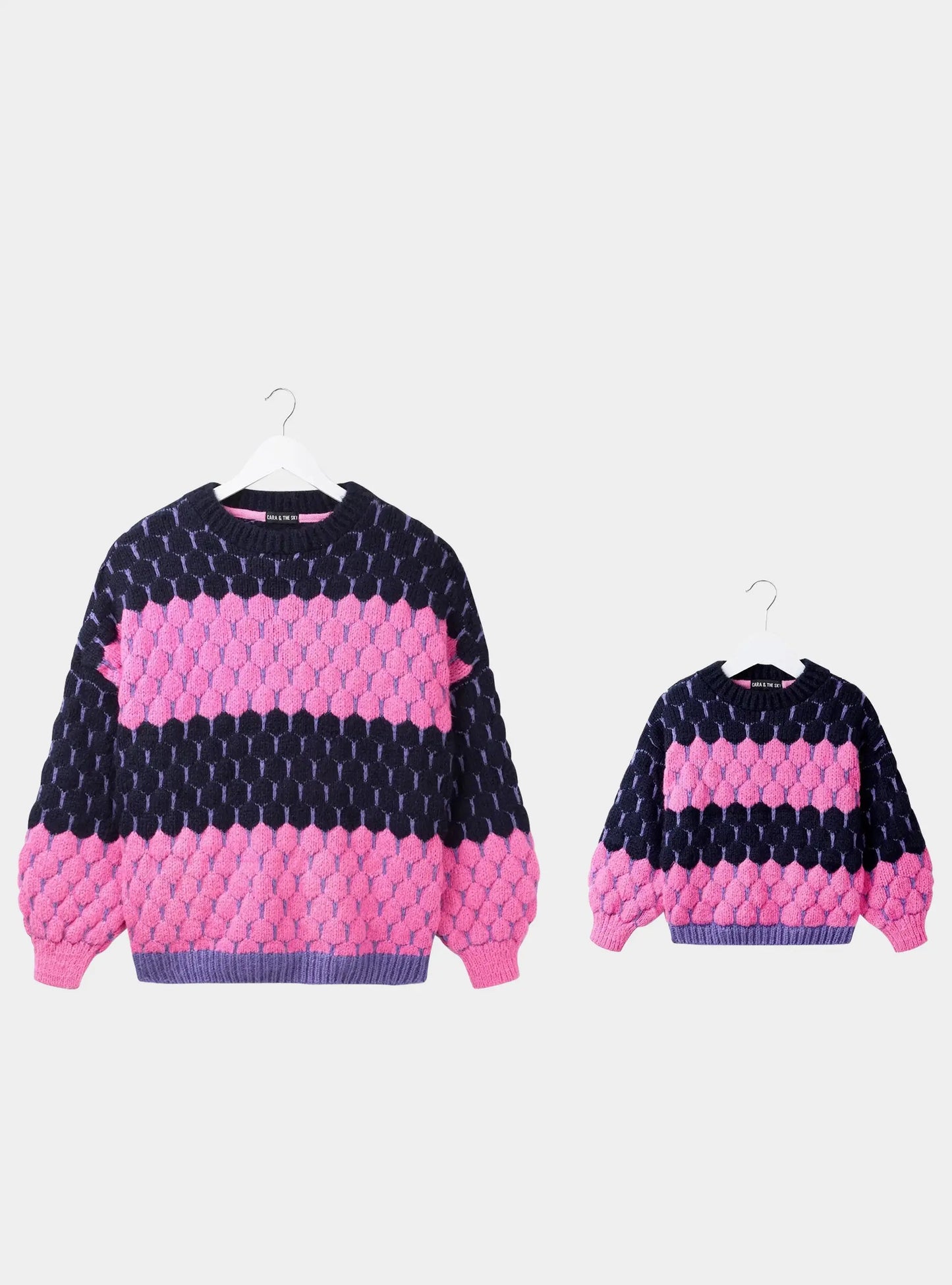 Marissa Mini Me Bubble Stitch Stripe Kids Jumper Cara & The Sky