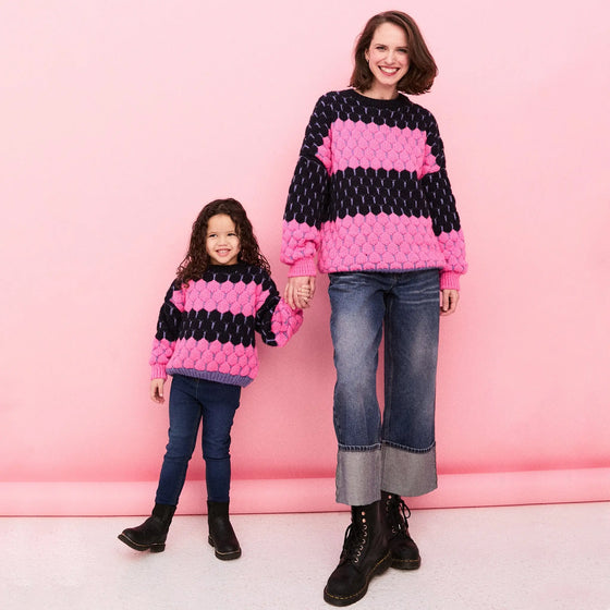 Marissa Stripe Bubble Stitch Jumper - Navy Cara & The Sky