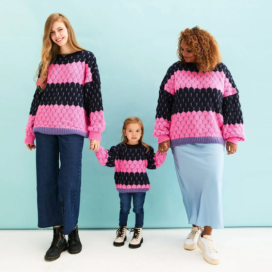 Marissa Stripe Bubble Stitch Jumper - Navy Cara & The Sky