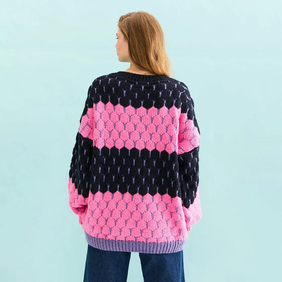 Marissa Stripe Bubble Stitch Jumper - Navy Cara & The Sky