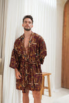 Maroon Satin Unisex Robe Wear the World