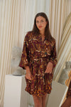 Maroon Satin Unisex Robe Wear the World