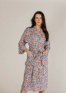  Martha Floral Block Printed Robe Naree Clothing