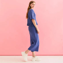  Martha Wide Leg Knitted Trousers - Cornflower Blue Cara & The Sky