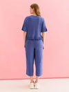 Martha Wide Leg Knitted Trousers - Cornflower Blue Cara & The Sky