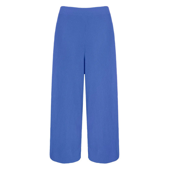 Martha Wide Leg Knitted Trousers - Cornflower Blue Cara & The Sky