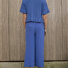 Martha Wide Leg Knitted Trousers - Cornflower Blue Cara & The Sky