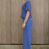 Martha Wide Leg Knitted Trousers - Cornflower Blue Cara & The Sky