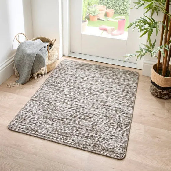 Marvel Boucle Broken Stripe Washable Rug Dunelm