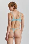 Matsu Recycled-Lace Low-Rise Thong - Fjordland Green Peachaus